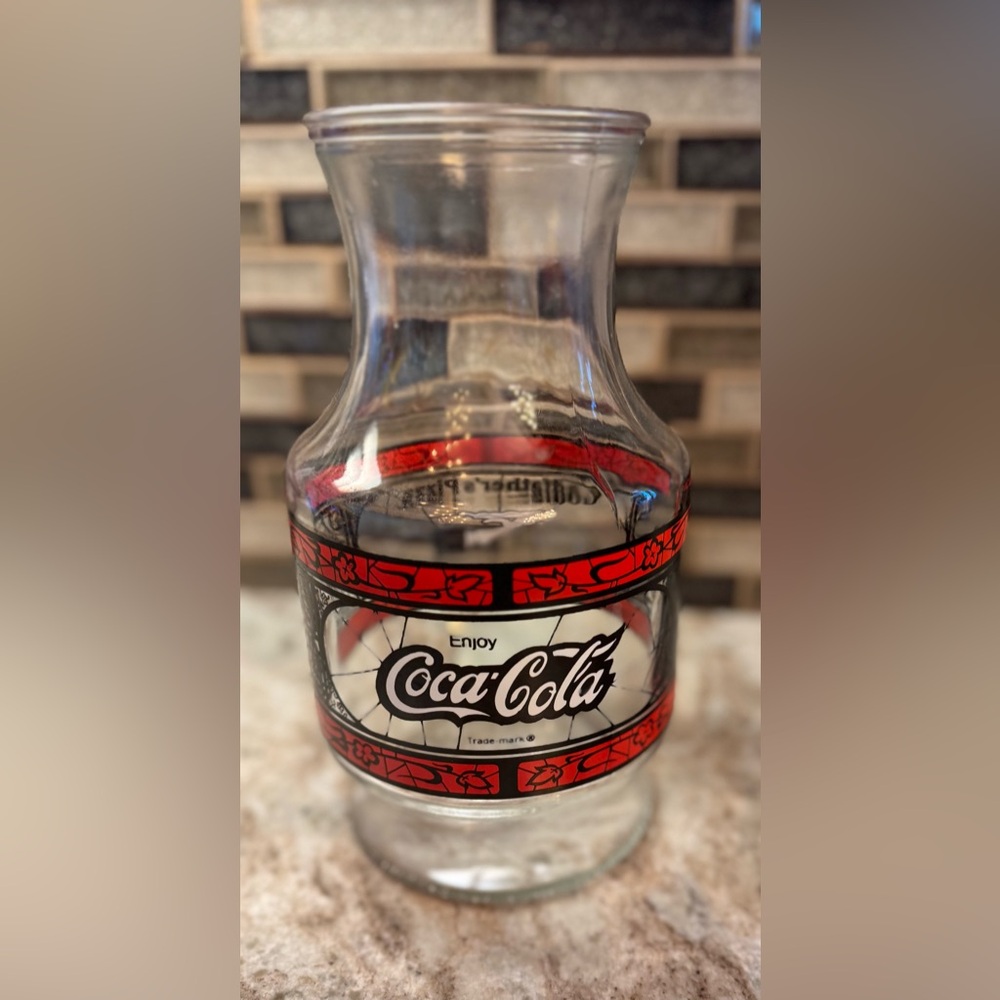 Coke Godfather’s Pizza Glass Pitcher Vintage 80s! Glass pitcher!